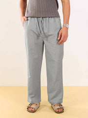 Stone Grey Linen Pull-on Pants